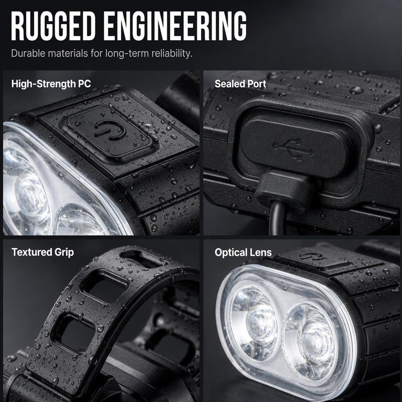 🏆 Last Day Special Price £9.99 ! 🔦USB Rechargeable Bike Light Set 🚲 Light Up the Road, Ride Home Safe – No Batteries, No Fuss ✨