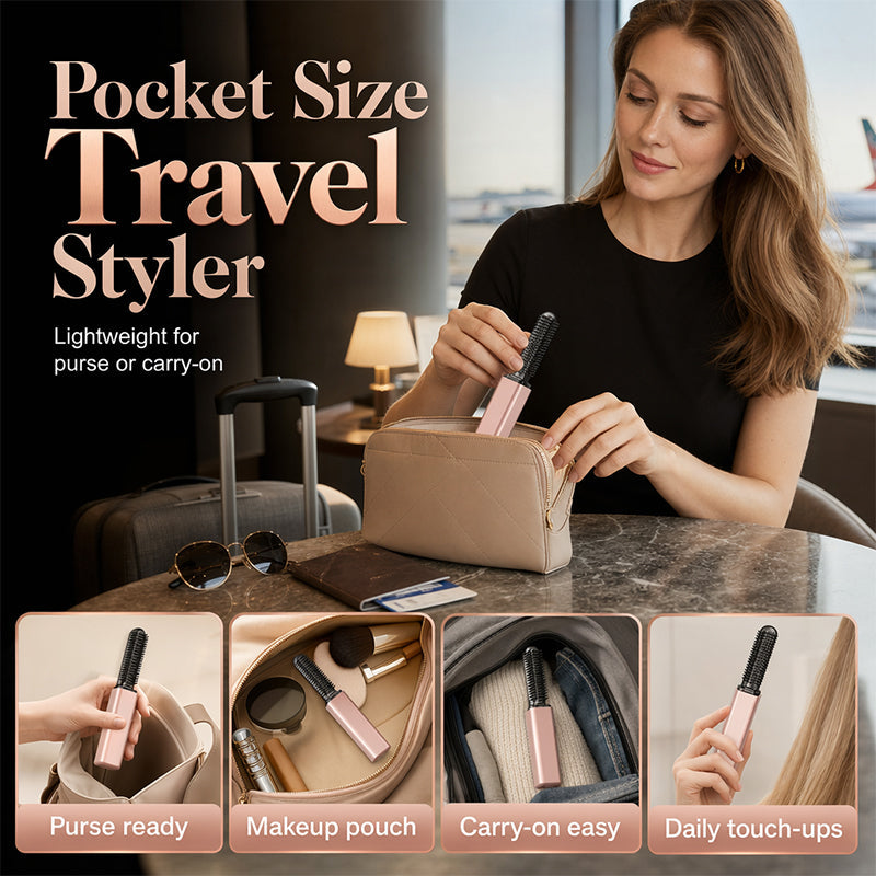 ✨Portable Wireless Mini Hair Styler with Comb – More Volume & A Naturally Full Look