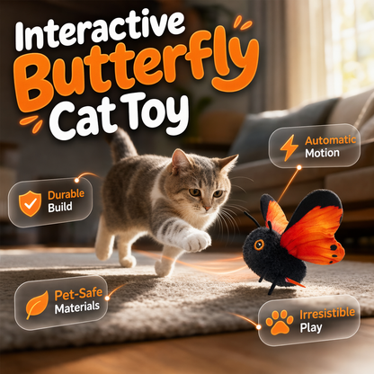 📢📢50% OFF !! ⏰Smart Sensing Flapping Butterfly Toy for Cats