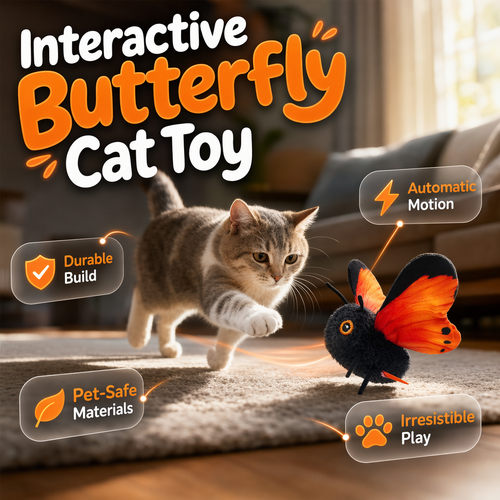 📢📢50% OFF !! ⏰Smart Sensing Flapping Butterfly Toy for Cats