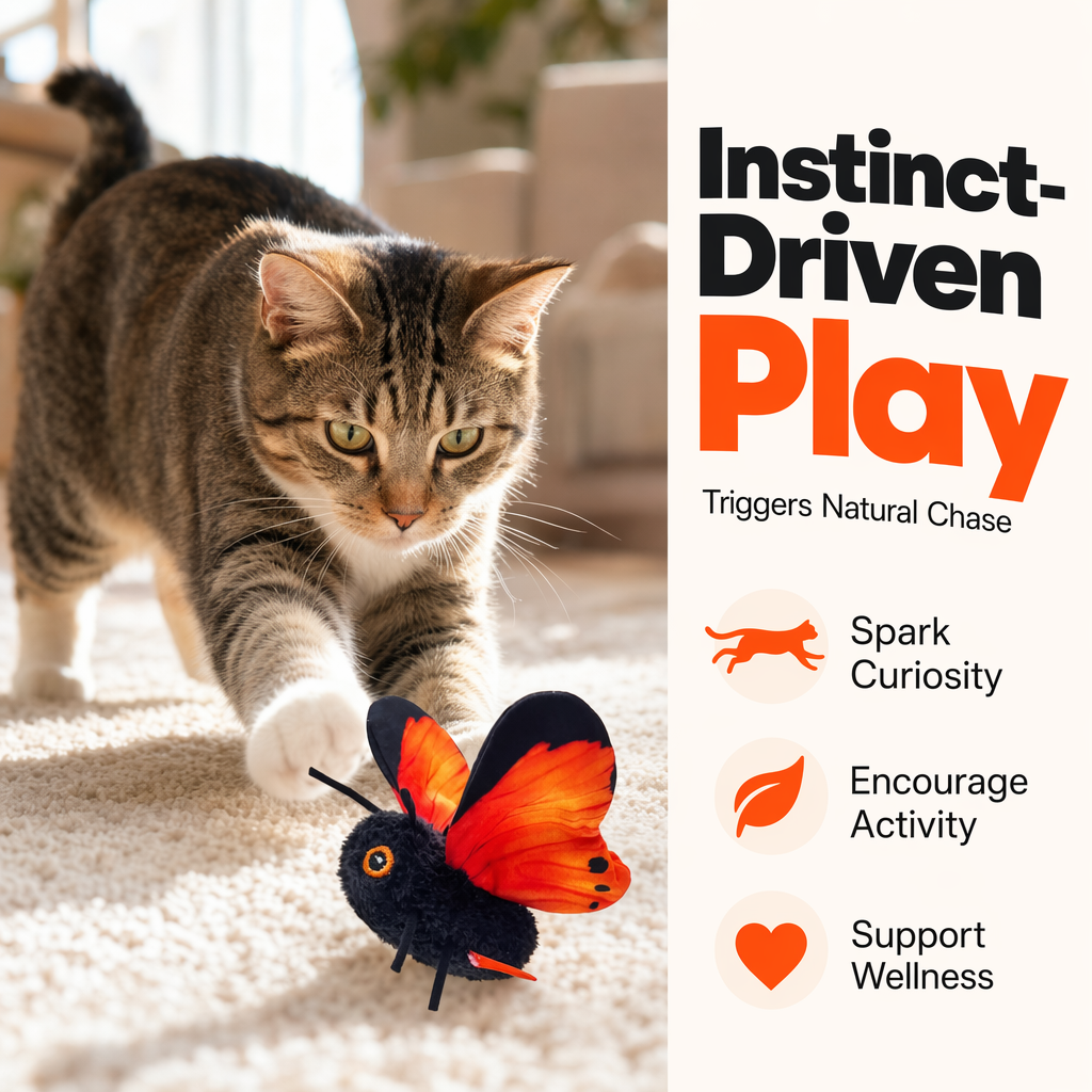 📢📢50% OFF !! ⏰Smart Sensing Flapping Butterfly Toy for Cats