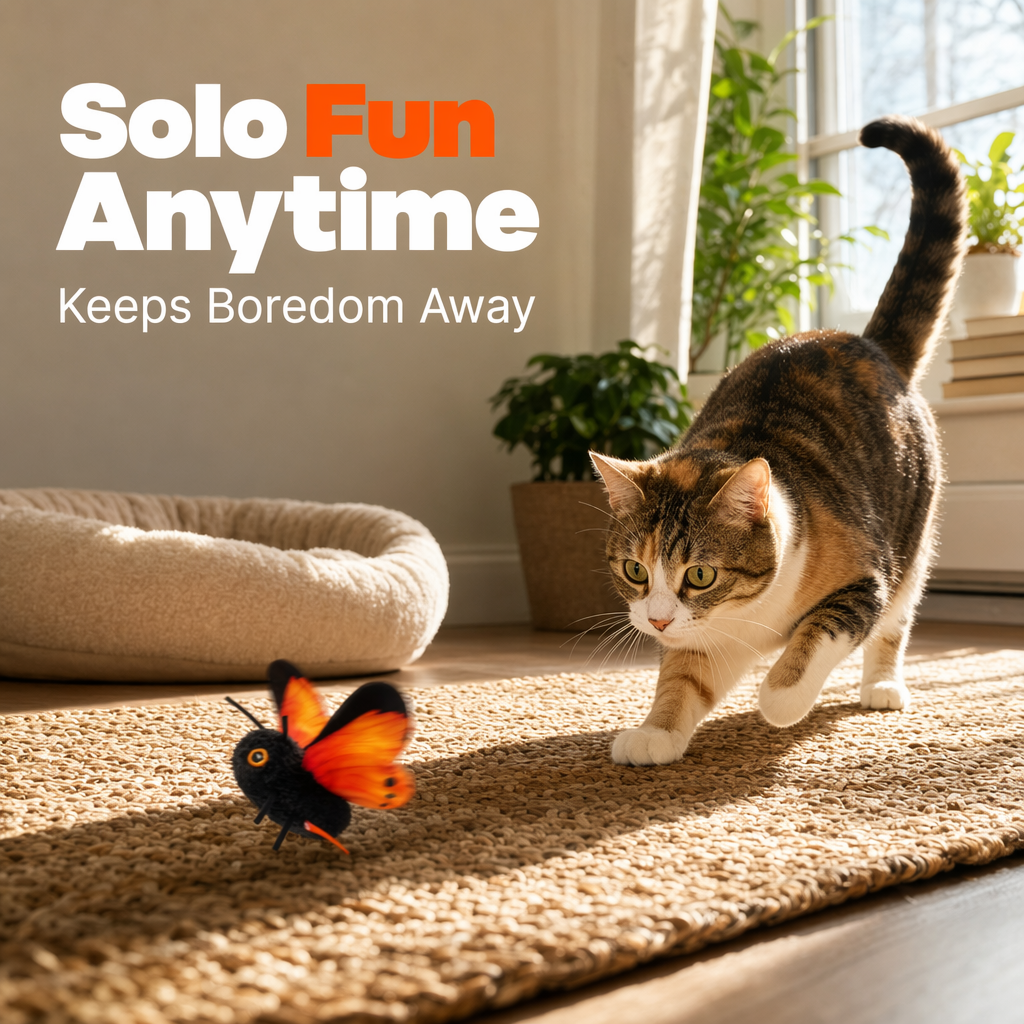 📢📢50% OFF !! ⏰Smart Sensing Flapping Butterfly Toy for Cats