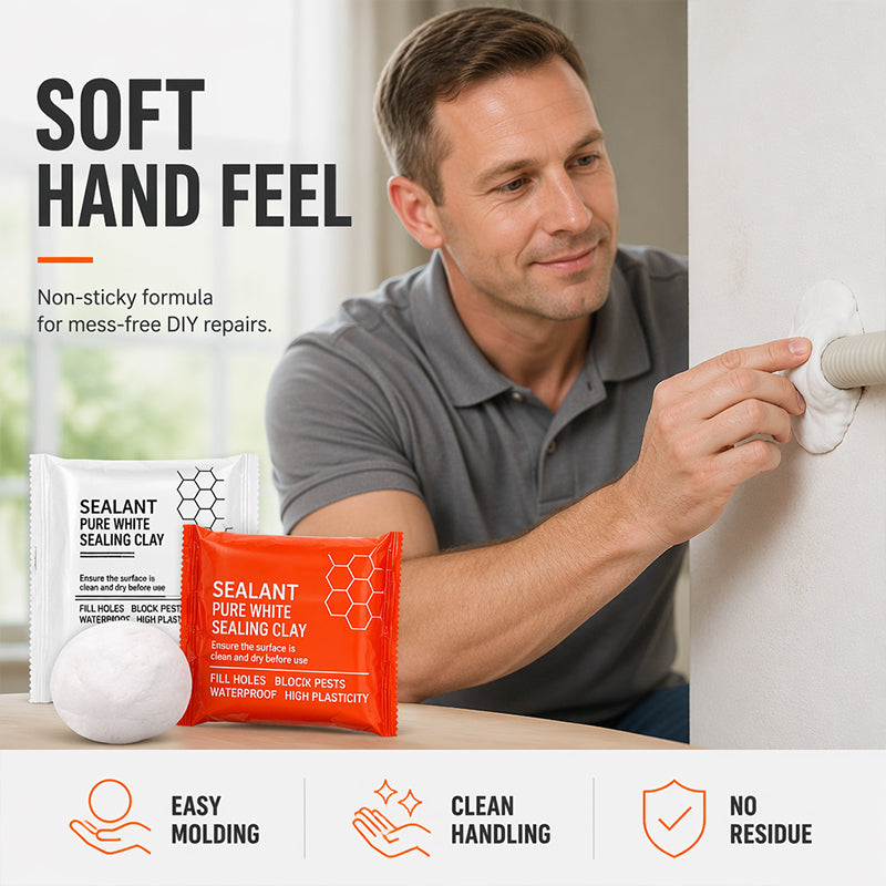 📢📢50% OFF !! ⏰🧱 Waterproof Wall Hole Sealing Clay for Air Conditioner Pipes — 10-Pack Moldable Sealant Putty for Pipe Gaps & Wall Holes | Tool-Free Application
