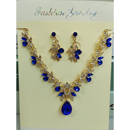 📢📢40% OFF !! ⏰Sparkling Teardrop Pendant Necklace and Earrings Set