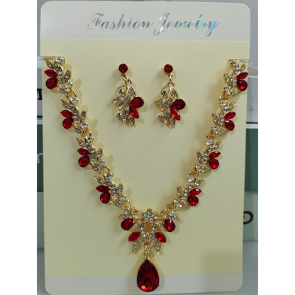 📢📢40% OFF !! ⏰Sparkling Teardrop Pendant Necklace and Earrings Set