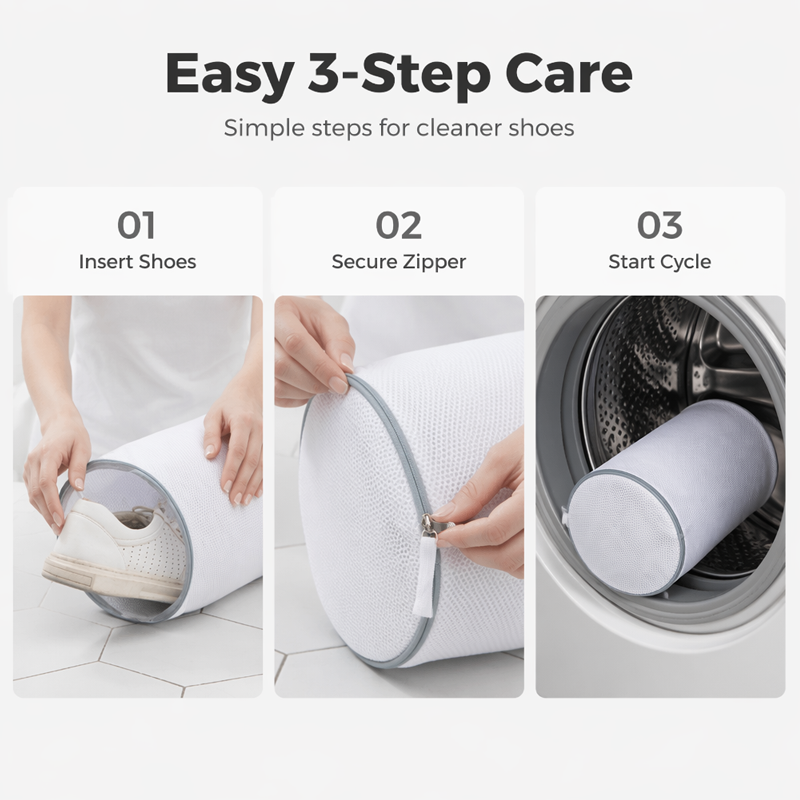 Sandwich Mesh Shoe Washing Bag for Laundry Machine