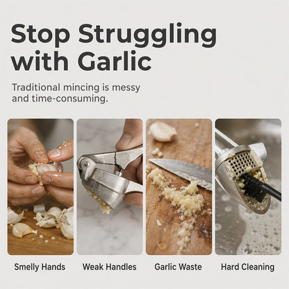 Premium Garlic Press with Soft Easy-Squeeze Ergonomic Handle