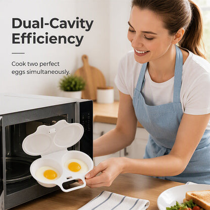 🥳2026 HOT SALE🥳💞50K+ SOLD! 🥗🎁 50% OFF! Microwave Egg Poacher – From £4.99! Dual‑cavity, non‑stick & easy clean. Healthier than frying – stock up & save! 🏠✅