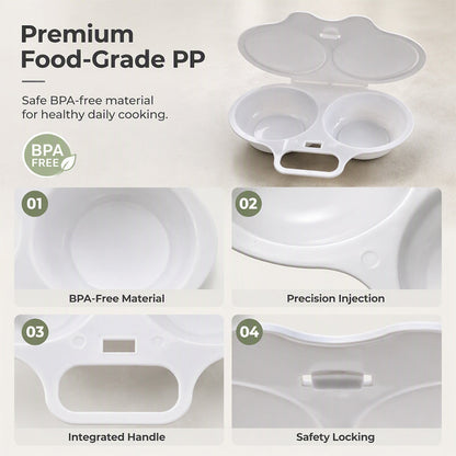 🥳2026 HOT SALE🥳💞50K+ SOLD! 🥗🎁 50% OFF! Microwave Egg Poacher – From £4.99! Dual‑cavity, non‑stick & easy clean. Healthier than frying – stock up & save! 🏠✅