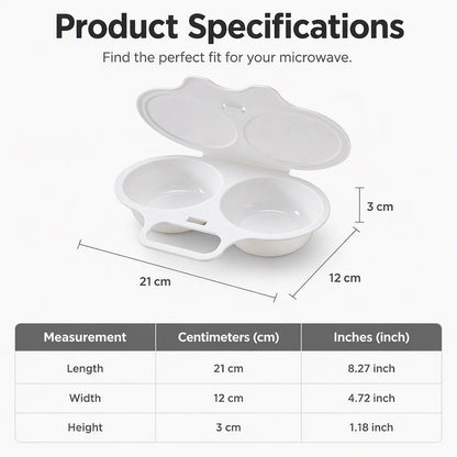 🥳2026 HOT SALE🥳💞50K+ SOLD! 🥗🎁 50% OFF! Microwave Egg Poacher – From £4.99! Dual‑cavity, non‑stick & easy clean. Healthier than frying – stock up & save! 🏠✅