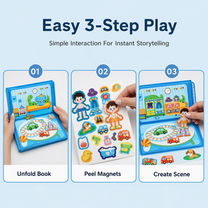 🥳2026 HOT SALE🥳💞50K+ SOLD! 🧩✨ 50% OFF! Kids Magnetic Quiet Book – Foldable scenes, magnetic play & educational fun. Boosts creativity & learning – perfect for boys & girls! 🎨🧒