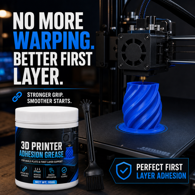 🖨️50% OFF NOW! Anti‑Warping Adhesion Grease for 3D Printers‑Build Plate Bed Adhesive Paste, Reduce Warping & Lifting, Stable First‑Layer Support Grease for Most 3D Printer Build Plates