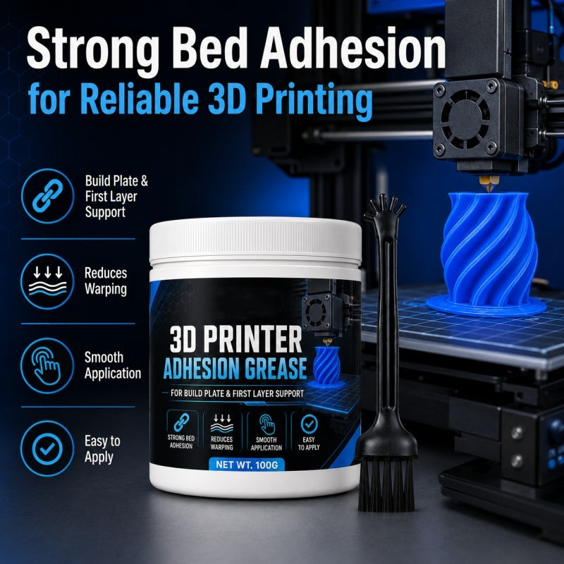 🖨️50% OFF NOW! Anti‑Warping Adhesion Grease for 3D Printers‑Build Plate Bed Adhesive Paste, Reduce Warping & Lifting, Stable First‑Layer Support Grease for Most 3D Printer Build Plates