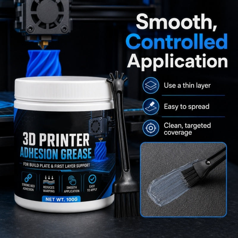 🖨️50% OFF NOW! Anti‑Warping Adhesion Grease for 3D Printers‑Build Plate Bed Adhesive Paste, Reduce Warping & Lifting, Stable First‑Layer Support Grease for Most 3D Printer Build Plates