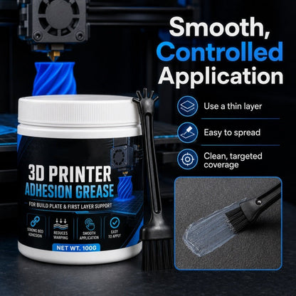 🖨️50% OFF NOW! Anti‑Warping Adhesion Grease for 3D Printers‑Build Plate Bed Adhesive Paste, Reduce Warping & Lifting, Stable First‑Layer Support Grease for Most 3D Printer Build Plates