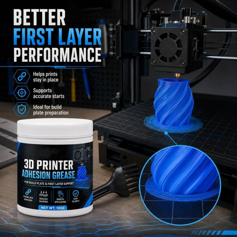 🖨️50% OFF NOW! Anti‑Warping Adhesion Grease for 3D Printers‑Build Plate Bed Adhesive Paste, Reduce Warping & Lifting, Stable First‑Layer Support Grease for Most 3D Printer Build Plates