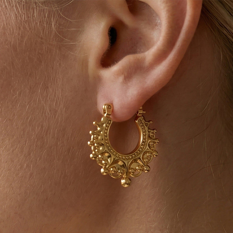 💫 50% OFF NOW! ✨ Vintage Stainless Steel Bohemian Hoop Earrings – Boho design, lightweight & tarnish-free – Perfect for everyday elegance & boho style 🌿
