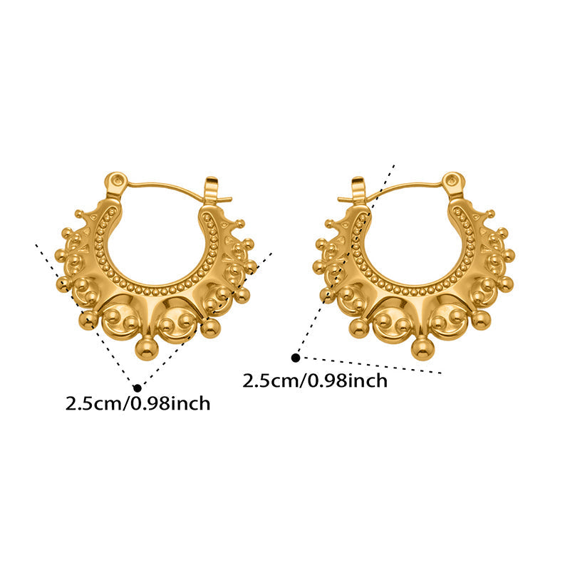 💫 50% OFF NOW! ✨ Vintage Stainless Steel Bohemian Hoop Earrings – Boho design, lightweight & tarnish-free – Perfect for everyday elegance & boho style 🌿