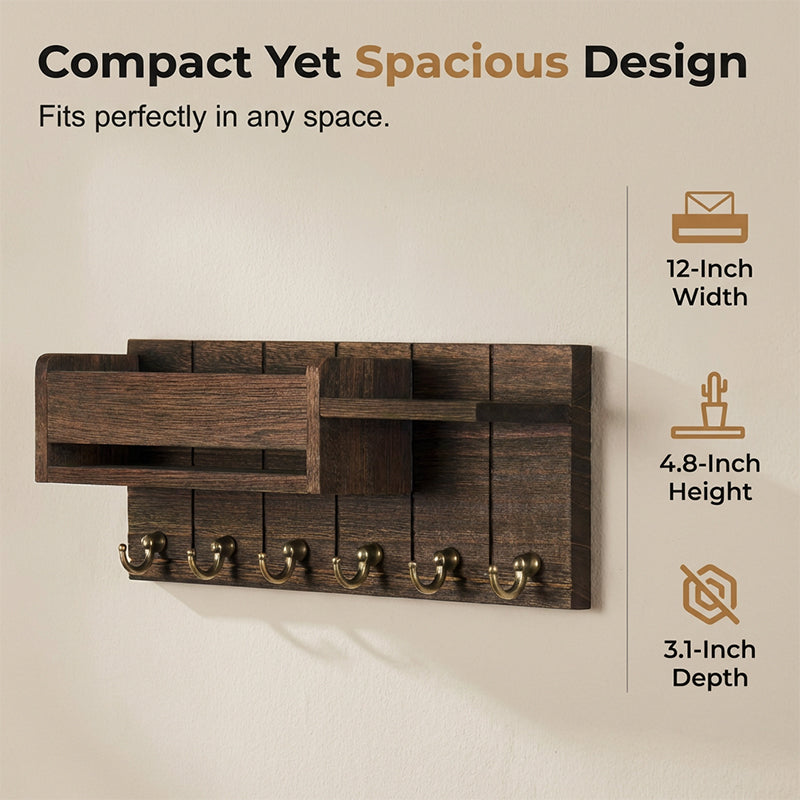 📢📢49% OFF !! ⏰Wall-Mounted Mail and Key Holder with Shelf