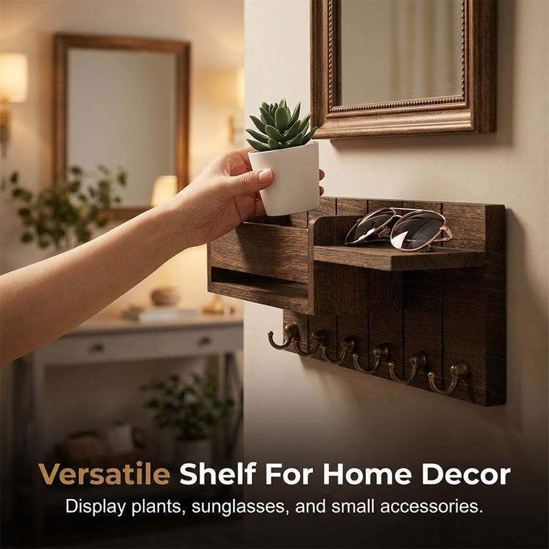 📢📢49% OFF !! ⏰Wall-Mounted Mail and Key Holder with Shelf
