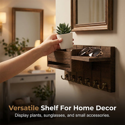 📢📢49% OFF !! ⏰Wall-Mounted Mail and Key Holder with Shelf