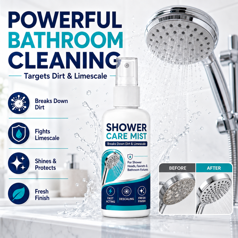 🚿Limited-time Special Price:£7.99!!!✨Fast-Acting Shower Limescale Remover Spray – Dissolves stubborn mineral deposits & hard water stains. Restores water flow & shine – just spray & wipe! 🧼💪