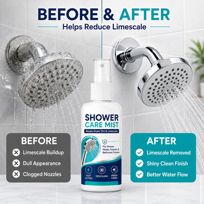 🚿Limited-time Special Price:£7.99!!!✨Fast-Acting Shower Limescale Remover Spray – Dissolves stubborn mineral deposits & hard water stains. Restores water flow & shine – just spray & wipe! 🧼💪