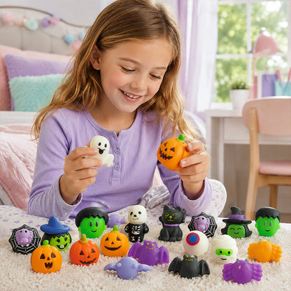 🎃 Assorted Halloween Mini Squishy Toys for Party Favor Bags