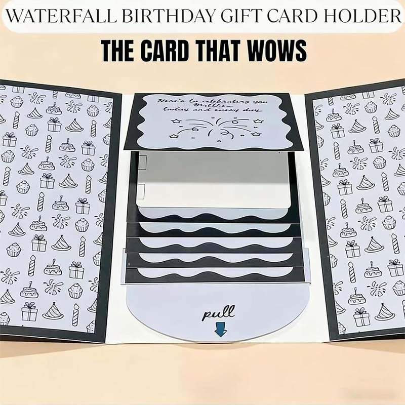 🎄Christmas Pre Sale￡6.99!!☃️Creative Christmas Waterfall Gift Card Booklet