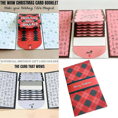 🎄Christmas Pre Sale￡6.99!!☃️Creative Christmas Waterfall Gift Card Booklet