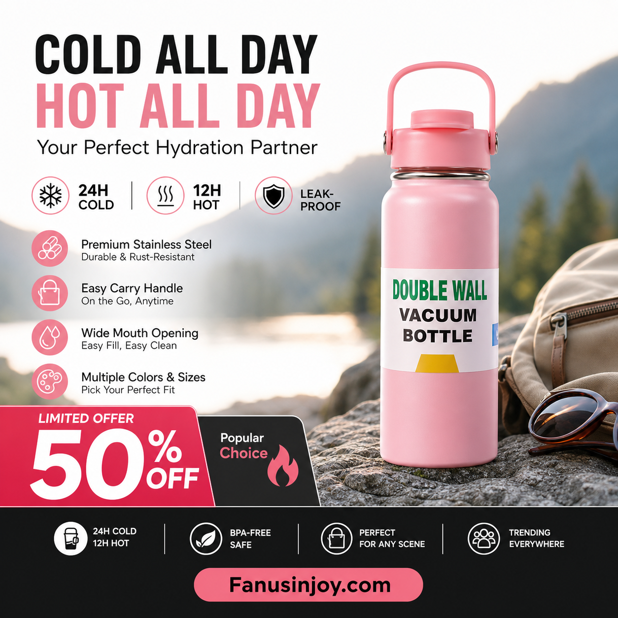❄️Portable heat preservation you can hold! 🔥Premium Stainless Steel Insulated Tumbler